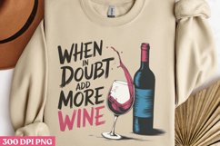 When in doubt pour PNG, Wine Lover Sublimation PNG Product Image 1