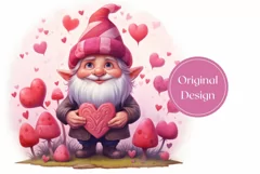Valentine's Day Tumbler Sublimation, Love Gnome Tumbler PNG Product Image 2