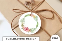 Watercolor Tropical flowers wreath PNG Product Image 2