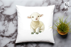 Watercolor Baby Lamb Clipart Sublimation PNG Product Image 2