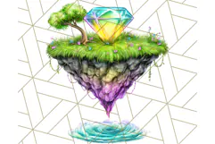 Bright Floating Island PNG Clipart for Fantasy Worlds & Maps Product Image 2