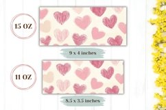 Pink Love Hearts Mug Template, Watercolor Love Mug PNG Product Image 2