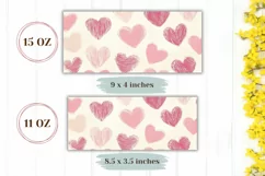Pink Love Hearts Mug Template, Watercolor Love Mug PNG Product Image 2