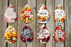 Mom&#039;s flowers | Mother&#039;s day teardrop earring sublimation Product Image 2