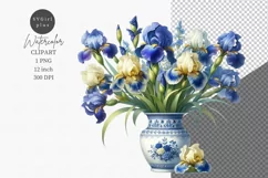 Irises clipart, Flowers clipart, Flowers sublimation Product Image 1