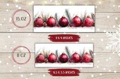 Red Christmas Baubles Mug Design, Winter Mug Template Product Image 2