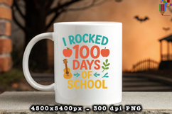 I Rocked 100 Days of School Guitar Sublimation Design Product Image 3