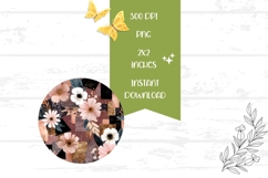 Boho Earrings, Boho Flowers Round Earrings Design Product Image 2