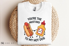 Cute Hotdog And Mustard Couple Sublimation Png
