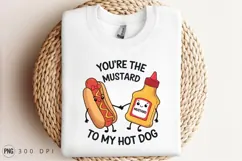 Cute Hotdog And Mustard Couple Sublimation Png