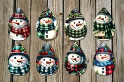 Christmas snowman | retro Teardrop earring Sublimation Product Image 2