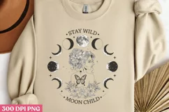 Stay Wild Moon Child PNG, Sun and Moon Sublimation PNG Product Image 2