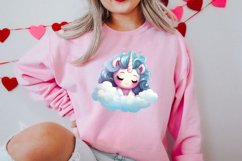 Cute Baby Unicorn Clipart, Valentines Day Couplet Product Image 2