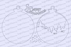 Merry Christmas Round Sign SVG | Christmas Ball Door Hanger Product Image 2