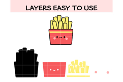 Kawaii French Fries SVG Bundle | Cute Fry Clipart Product Image 2