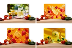 Strawberry Cutting Board, Lemon Cutting Board, Berry PNG Product Image 2