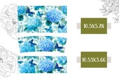 Blue Hydrangea Tumbler Wrap Design, Butterfly 40 Oz Tumbler Product Image 2