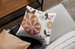 Citrus Fruit &amp; Floral Branch Embroidery Design Product Image 2