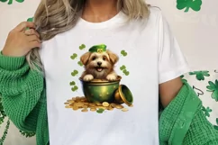St Patricks Day Dog with Gold Coin Clipart, St Patricks Day Product Image 2