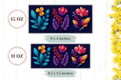 Floral Mug Wrap, Colorful Mug PNG, Flowers Sublimation Product Image 2