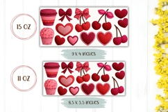 Cartoon Love Hearts Mug Design, Cherry Mug Sublimation Product Image 2