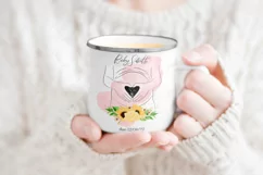 Floral Baby Bump Outline Scan Photo PNG Design Product Image 6