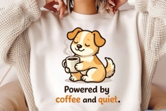 Powered by Coffee and Quiet Funny Dog Coffee Lover Shirt Product Image 2