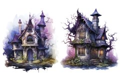 Watercolor Halloween Fairy House Clipart Clipart Bundle Product Image 4