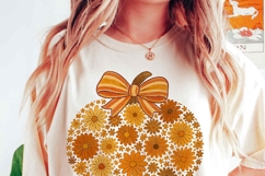 Retro Floral Fall Pumpkin png, Pumpkin png, Trendy Fall png Product Image 4