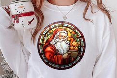 Stained Glass Painting Of Santa Clipart Sublimation Product Image 2