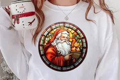 Stained Glass Painting Of Santa Clipart Sublimation Product Image 2