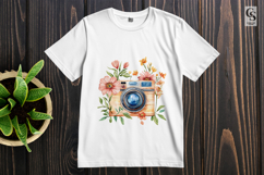 Floral Vintage Camera Clipart PNG Product Image 2