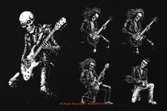 10 Bundle Dark Art Death Guitarist Skull Rock n Roll Music Product Image 3