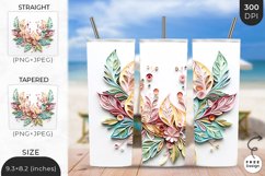 3D Leaf Garland Tumbler | 3D Floral Sublimation Wrap Product Image 1