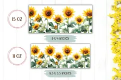 Watercolor Sunflowers Mug Wrap, Sunflowers PNG Product Image 2