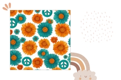 Hippie Pillow Case Design, Summer Pillow Sublimation Product Image 2