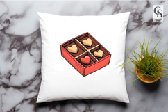 Heart Chocolate Box Illustration Clipart Sublimation PNG Product Image 3