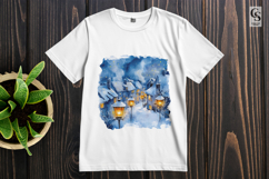 Winter Village Scene Clipart Sublimation PNG Product Image 2