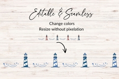 Seamless Nautical Lighthouse Border SVG Product Image 2