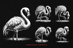 10 Bundle Dark Art Flamingo Bird Gothic Scary Horror Animal Product Image 3