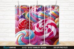 3D Colorful Candies 20/30oz Skinny Tumbler Product Image 1