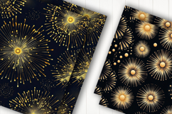 Golden Fireworks Celebration Digital Paper Product Image 2