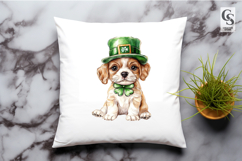 Cute Puppy Green Top Hat Clipart Sublimation PNG Product Image 2