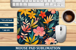Watercolor Whimsical Flower Mouse Pad | Mouse Pad Png Product Image 1