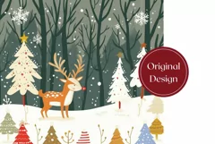 Christmas Tumbler Wrap, Winter Deer Tumbler Sublimation Product Image 2
