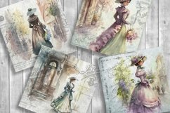 Victorian Ladies Scrapbooking Papers | Printable Ephemera Product Image 2