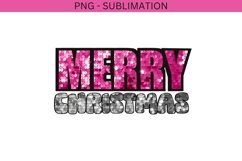 Merry Christmas Sequin Glitter Letters - Pink and Gray Product Image 1