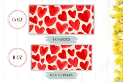 Red Love Hearts Mug Wrap, Valentines Day Mug Template Product Image 2