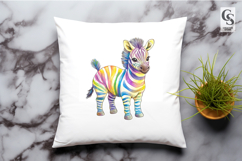 Rainbow Zebra Clipart Sublimation PNG Product Image 2