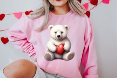 Valentines Day Bear Sublimation Clipart, Valentines Day PNG Product Image 2